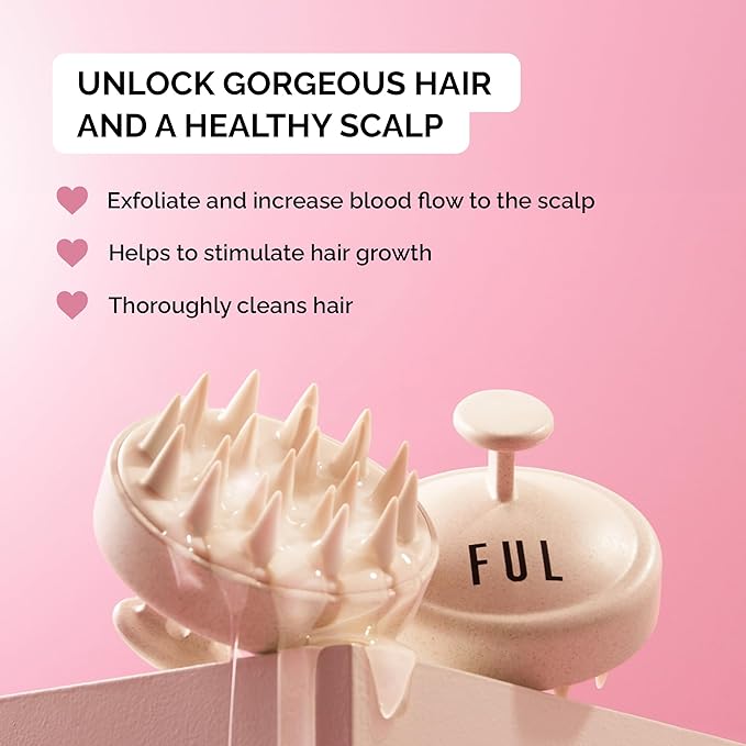 FUL Scalp Massager, Soft Silicone Brush for Hair Growth, Exfoliating Scalp