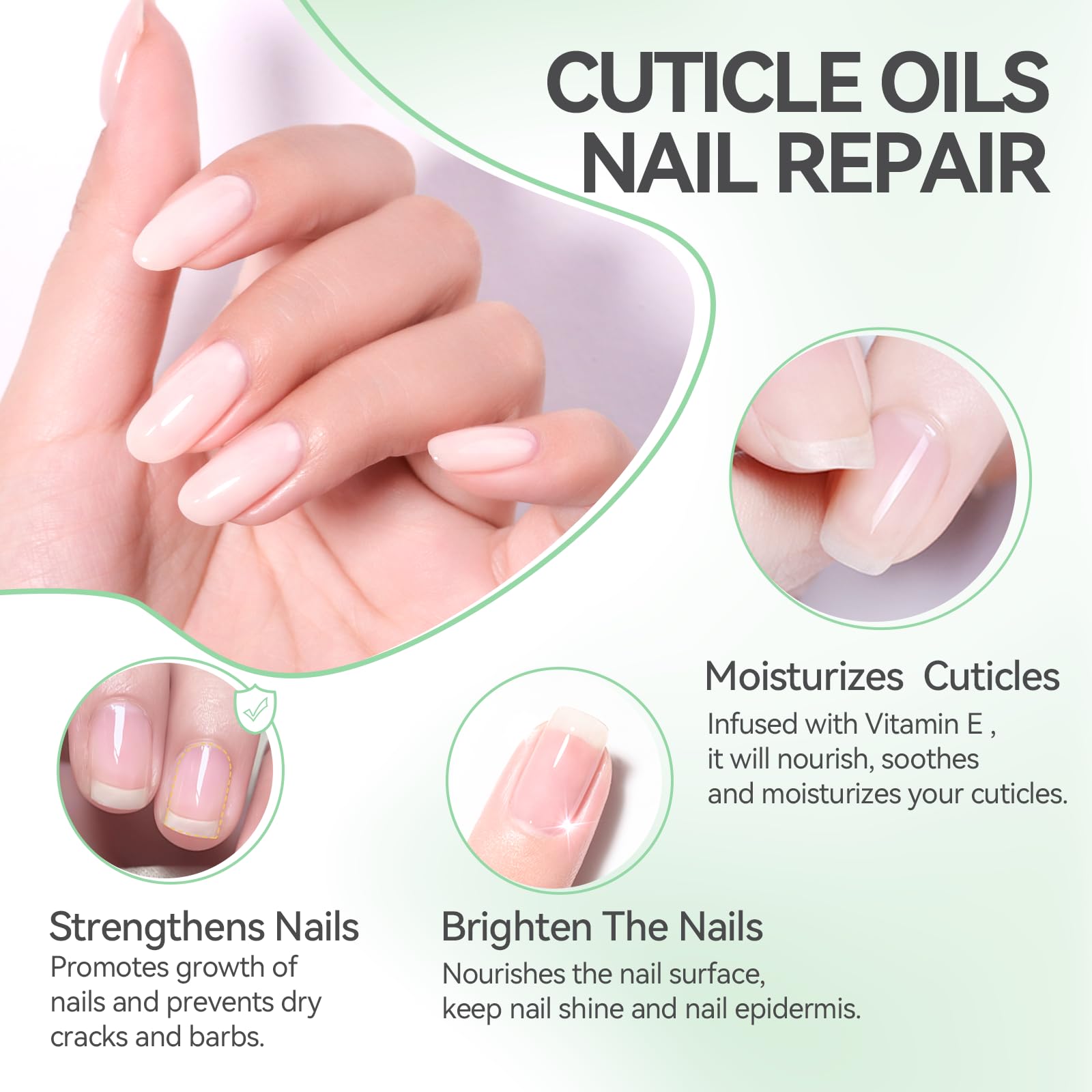 Gelike EC Nail Cuticle Oil - Kiwi Scent Organic Nail Moisturizing With Natural Jojoba Vitamin B & E for Nail Bed ＆ Damaged Nails Repair Treatment- Cuticle Cream for Nail Growth and Strength(15ml)