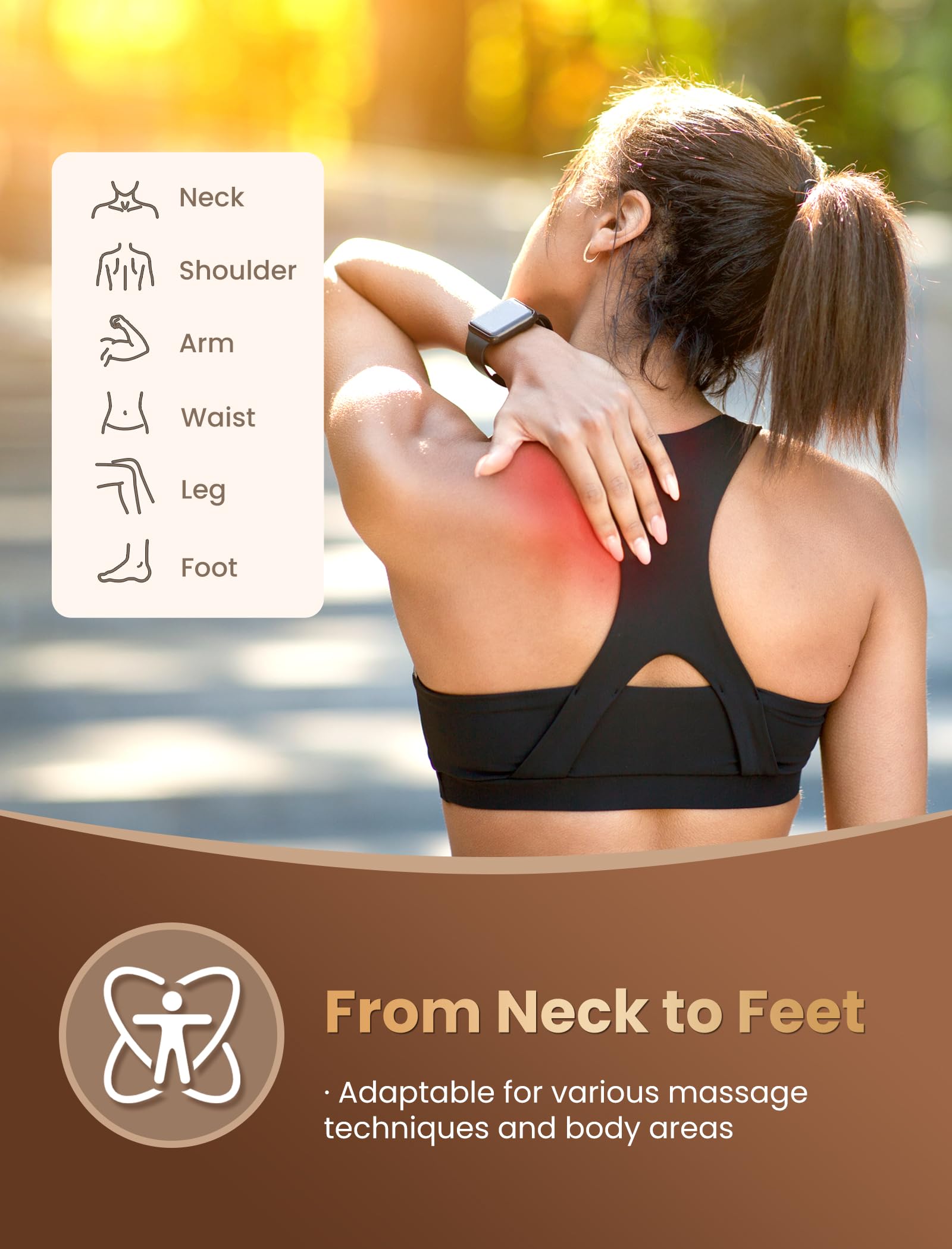 lifechill Trigger Point Massage Tool for Gua Sha, Lymphatic Drainage Massager, Deep Tissue Thumb Saver Acupressure Tool for Full Body Pain Relief, Gold