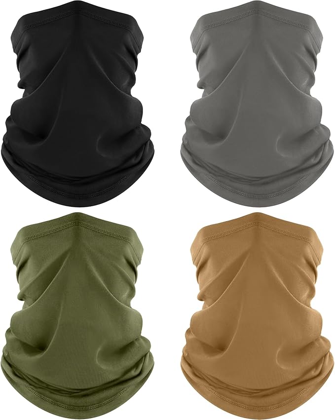 ROXUN Neck Gaiter, 4 Pack Summer Cooling Breathable Face Mask for Outdoors