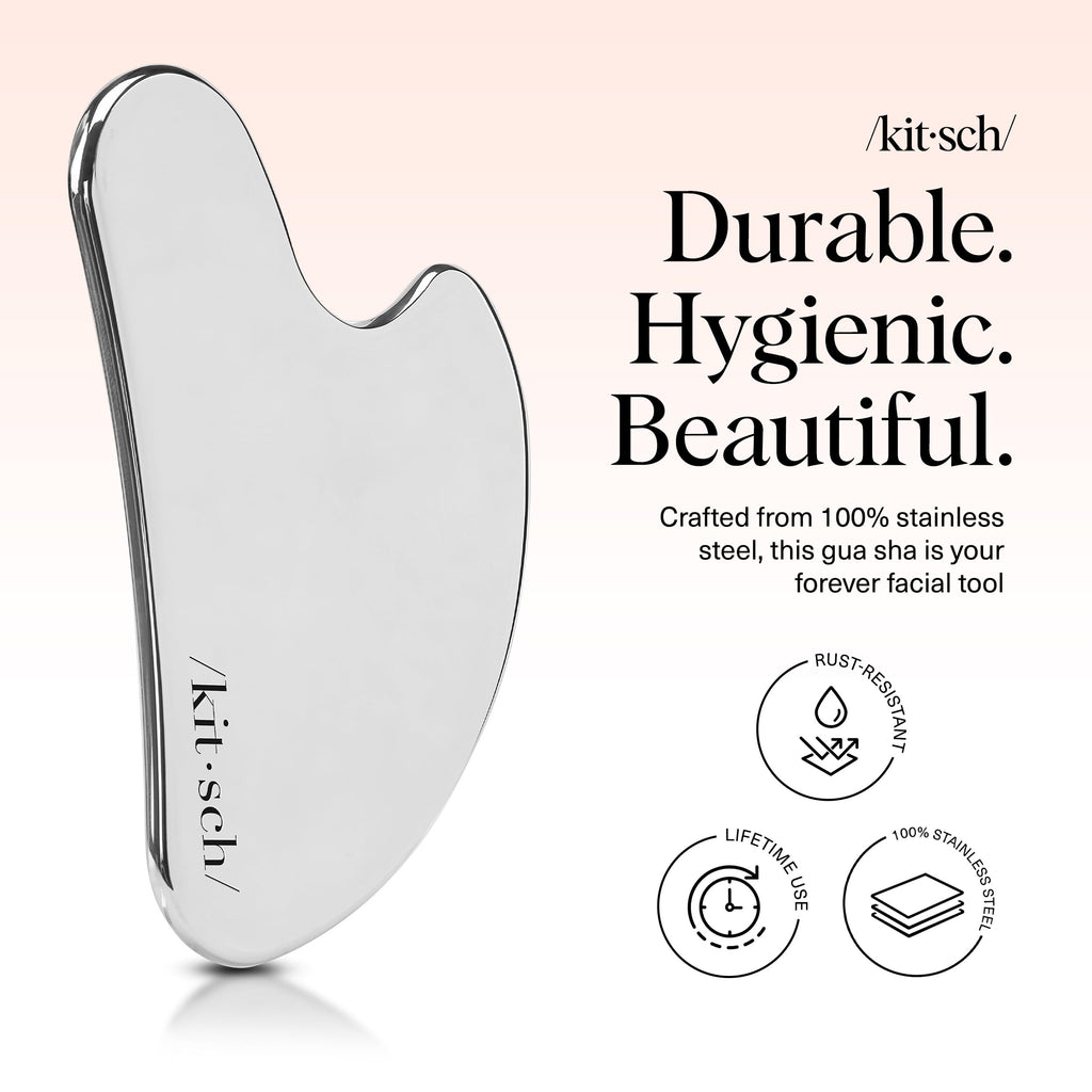 Kitsch Stainless Steel Guasha Tool for Face - Silver