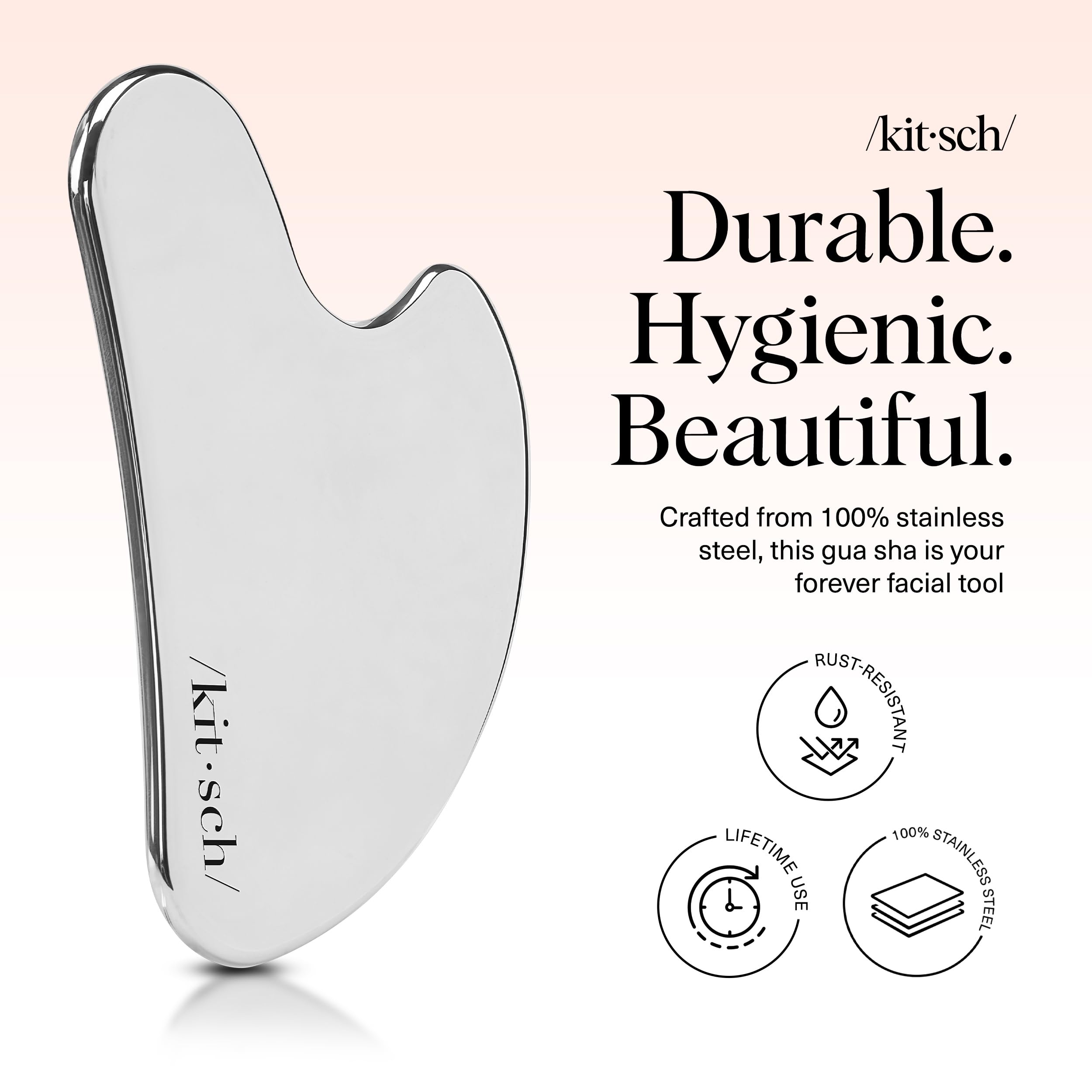 Kitsch Stainless Steel Guasha Tool for Face - Silver