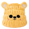 LCBD Microfiber Hair Towel Wrap for Kids, Yellow Bear Toddler Quick Dry Cap