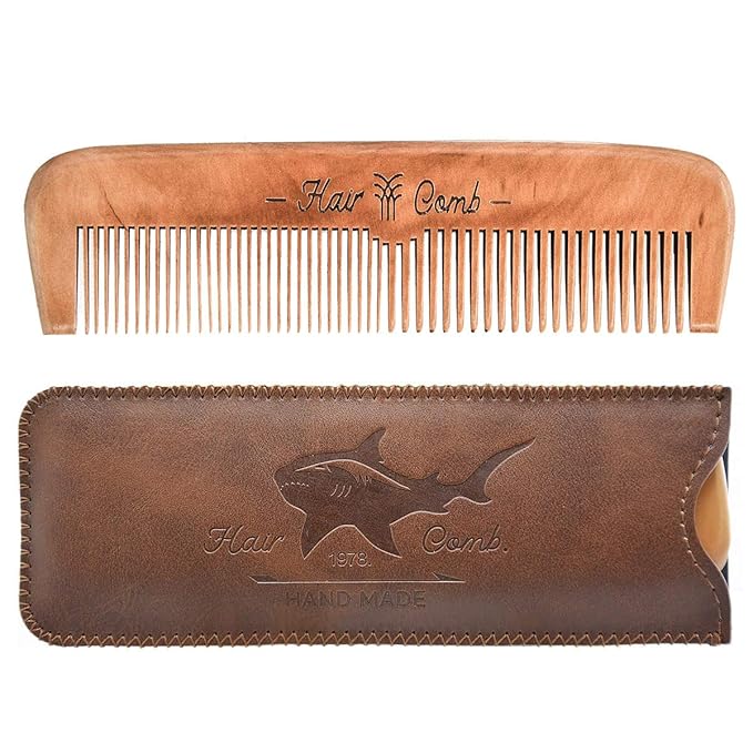 Menesia Wooden Hair Comb for Men & Boys, Wood Beard Comb