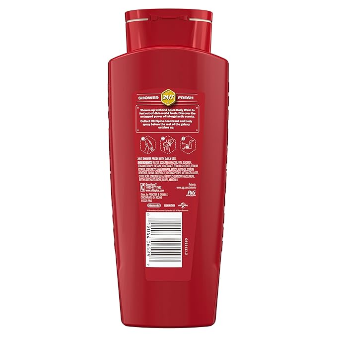 Old Spice Body & Face Wash for Men, x The Super Mario Galaxy Movie, 3X Defense, 24/7 Shower Fresh with Long Lasting Scent, Smell Super with Space Mischief, Amped Amber Scent, 24 oz