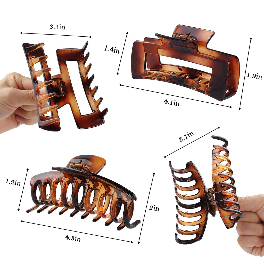 laxizar 8 Pack Claw Clips Rectangular Hair Clips for Women Girls Large Bandana Clips Strong Hold Hair Jaw Clips