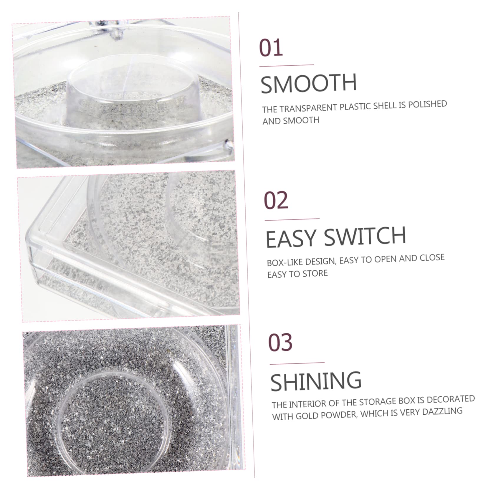 WOONEKY 6pcs Transparent False Eyelash Storage Box Compact Organizer for Packing and Travel Beauty Salons and Personal Use
