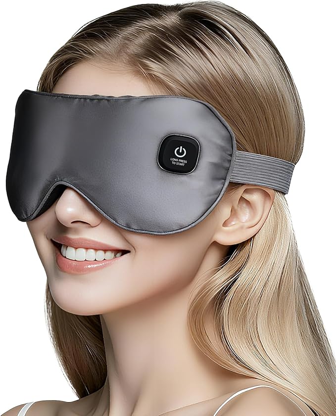 Vitelum Cordless Dual Cooling & Heating Eye Mask, Heated Eye Mask for Dry Eyes Relief, 3 Heat Settings, Washable Eye Cover, Warm Heating Pad for Stye Eye Treatment, Gel Pad for Puffy Eyes