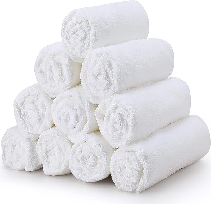 Shimeyao 26 Pcs Salon Bleach Proof Towels Highly Absorbent Hair Towels Hand Facial Cloths Bleach Resistant for Salon Barber Spa Beauty Bath Hair Stylist(White,16 x 29 Inch,Classic)
