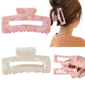 Big Claw Tortoise Banana Pink French Celluloid Leopard Print Clips for Women's & Girls' Thick and Thin Hair - 3.3 Inch, Strong Hold, 2 Color Options (2 Packs)