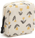 ZOEMTIU Small Makeup Bag for Purse,Mini Cosmetics Bag cute Zipper corduroy Cosmetic Pouch Storage Pouch Travel Toiletry Organizer for Women Girls(Tulip Yellow)