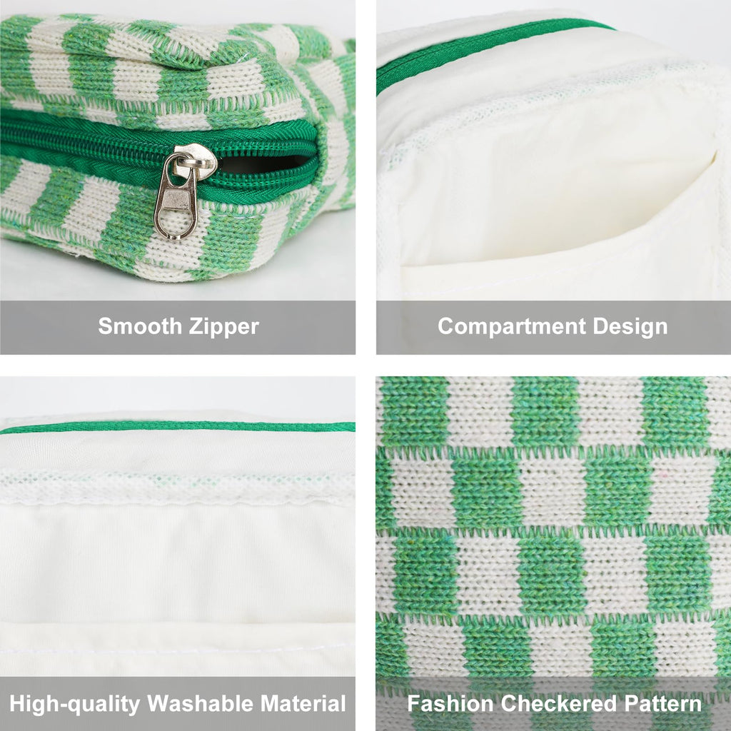CekPo Sanitary Napkin Storage Bag, Menstrual Pad Zipper Checkered Portable Period Bag Panty Liners, Tampon Pouch for Women Ladies Daily Use Storage Purse Travel