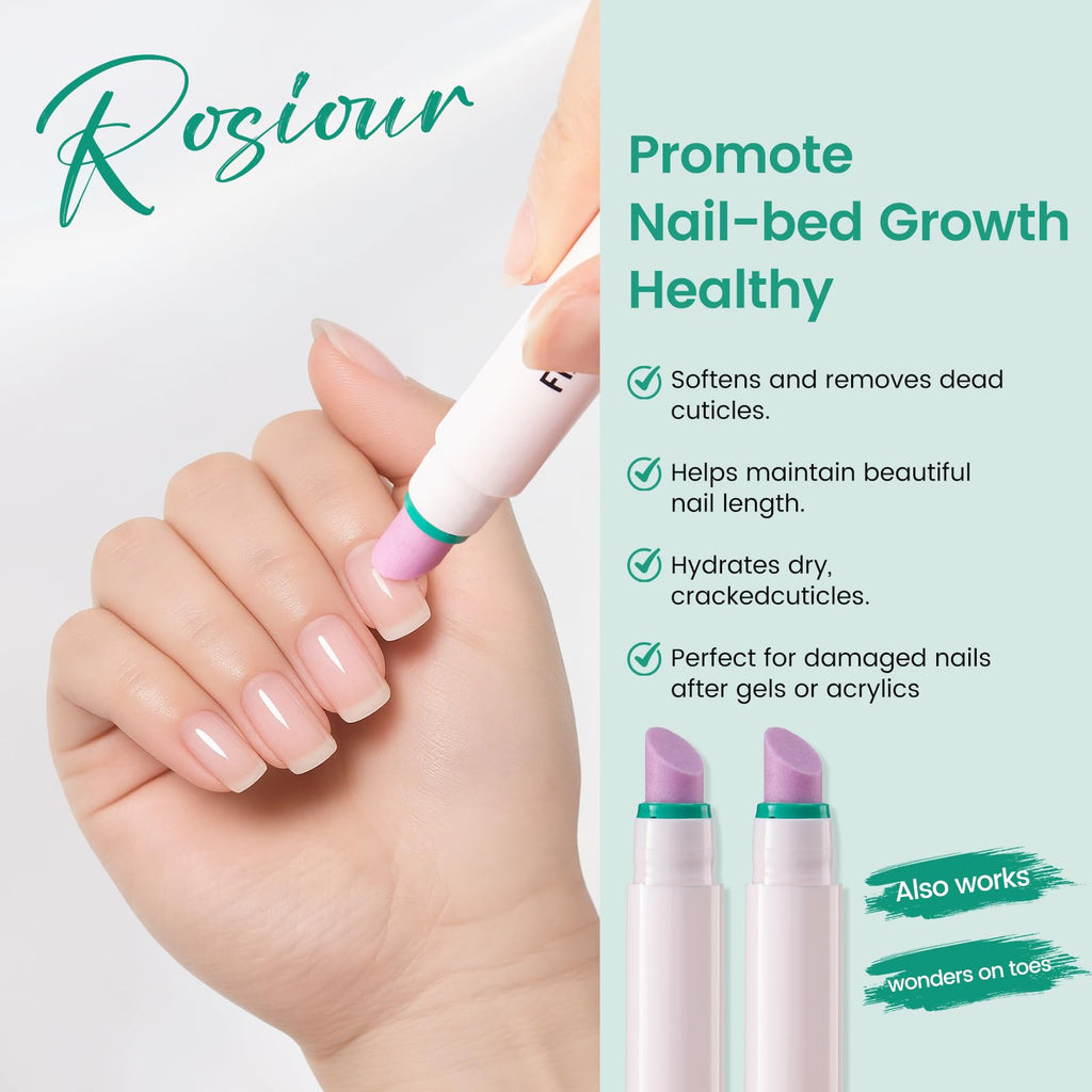 Cuticle Pusher Oil Pen for Nails, 3 in 1 Ceramic Cuticle Remover with Oil