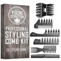 Viking Revolution Professional Styling Hair Combs for Men (6 Pieces) - Mens Comb for Hair Styling, Texturizing, Grooming and Detangling - Anti-Static, Durable and Easy to Clean
