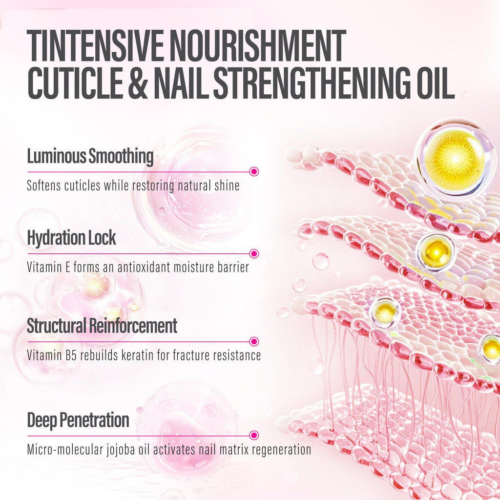 CHUCHU Vegan Cuticle Oil for Nails: Rose Jojoba Nail Cuticle Oil with Vitamin B & E for Moisturizes Cuticle and Nail's Skin - Prevents Hangnails and Chapped 15ML