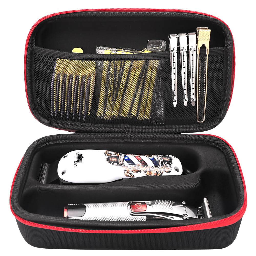 Barber Tool Bag,Case Compatible with Hair Clipper Barber, Clipper Bag for Barbers,Travel Storage Organizer for Comb Cutting Guide, Clipper Blade Oil, Cleaning Brush and Other Grooming Kit (Small)