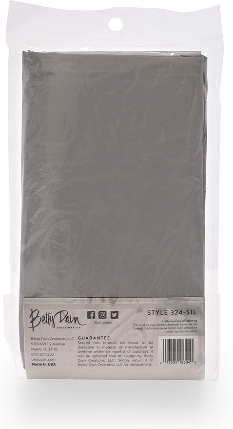 Betty Dain Jumbo Shampoo Cape, 45" W x 54" L, Waterproof and Stain-resistant Vinyl, Soft Nylon Neckband, Touch-and-close Fastener, Machine Washable, Silver