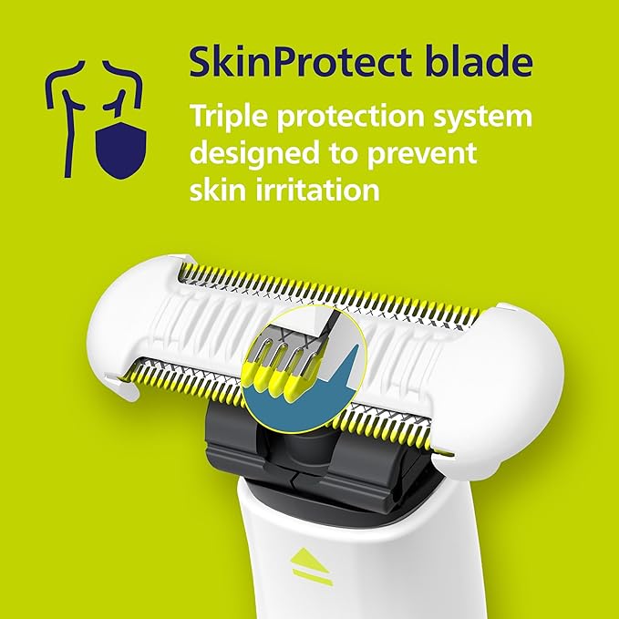 Philips Norelco OneBlade Intimate, Designed For Pubic Grooming, Trim & Shave With Extra Skin Protection, Model QP1924/70