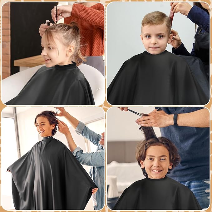 FEBSNOW Hair Cutting Cape Kit,Professional Barber Cape with Duster Brush