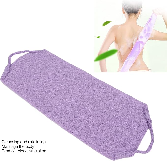 Back Scrubber, Exfoliating Body Scrubbers Portable Scrubber Straps Cleansing Massage Strap Wash Cloth for Shower Back Washer Exfoliating Washcloth Strap with Handles for Family Members