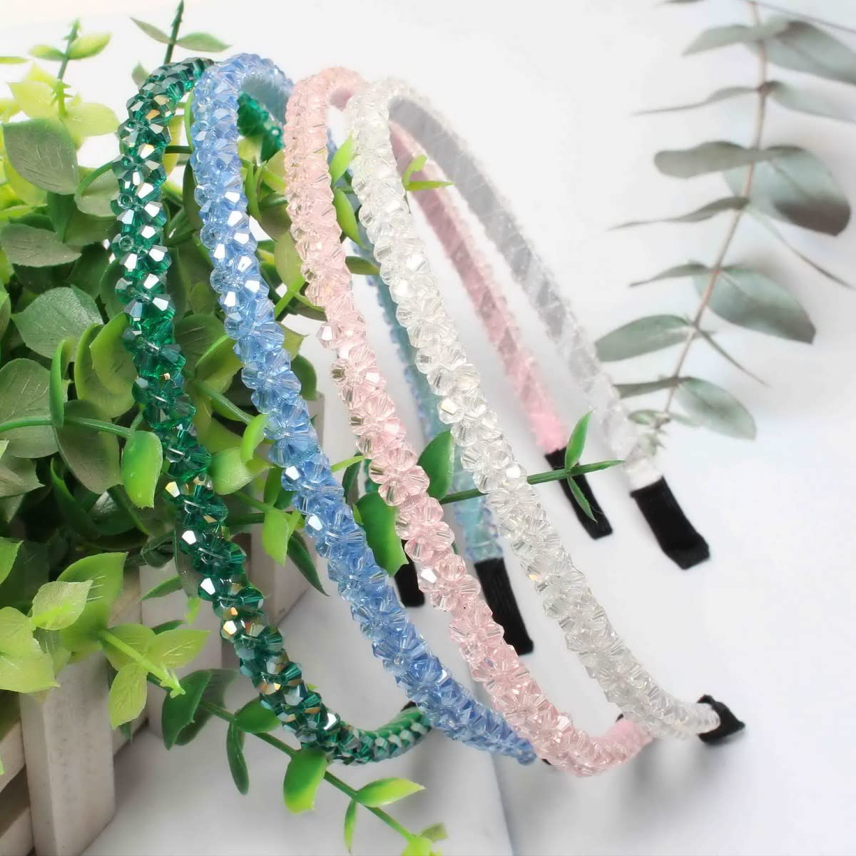 Cuizhiyu Crystal Rhinestone Headbands for Women Crystal Headbands (Color B)