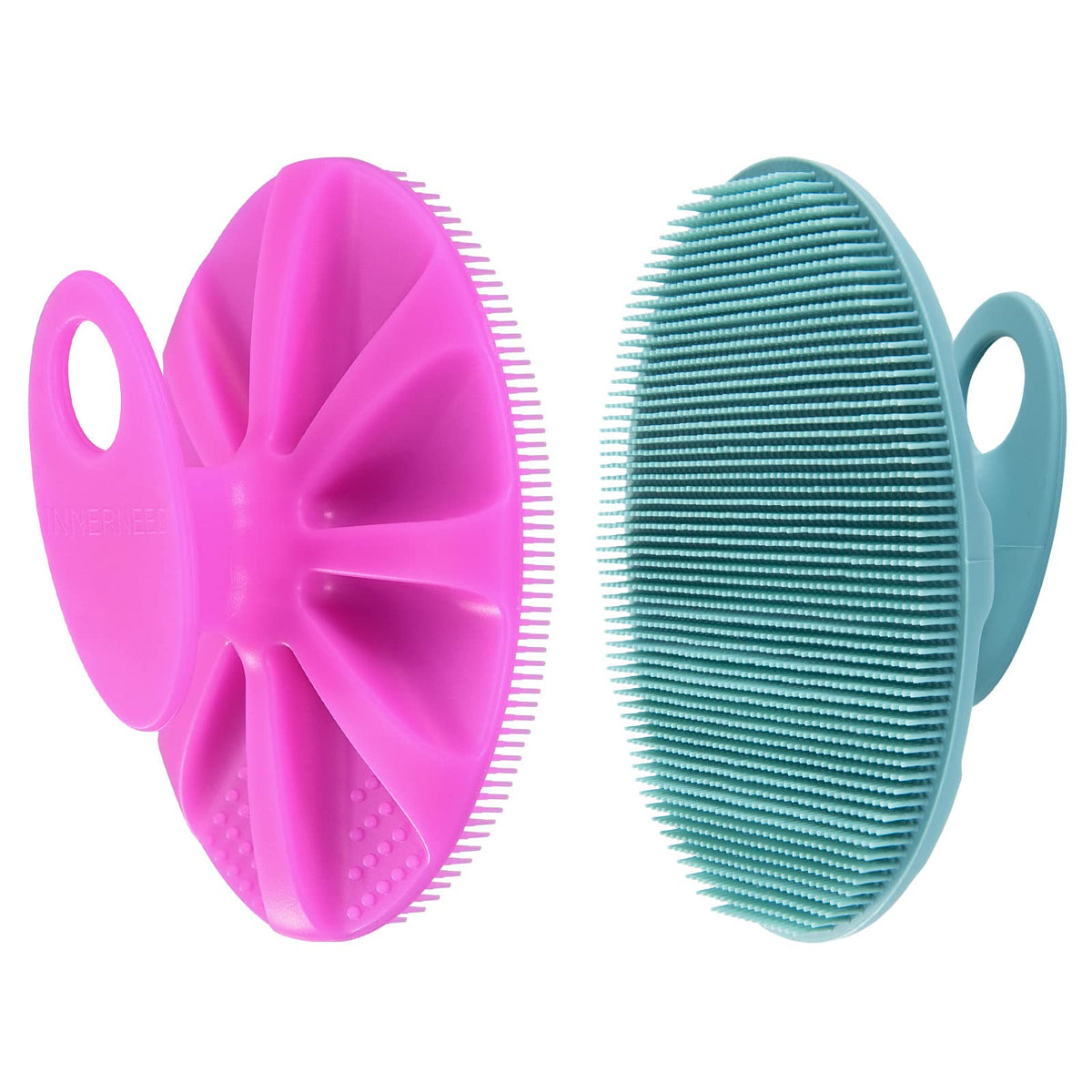 INNERNEED Silicone Body Cleansing Brush Exfoliating Scrubber, Dark Green