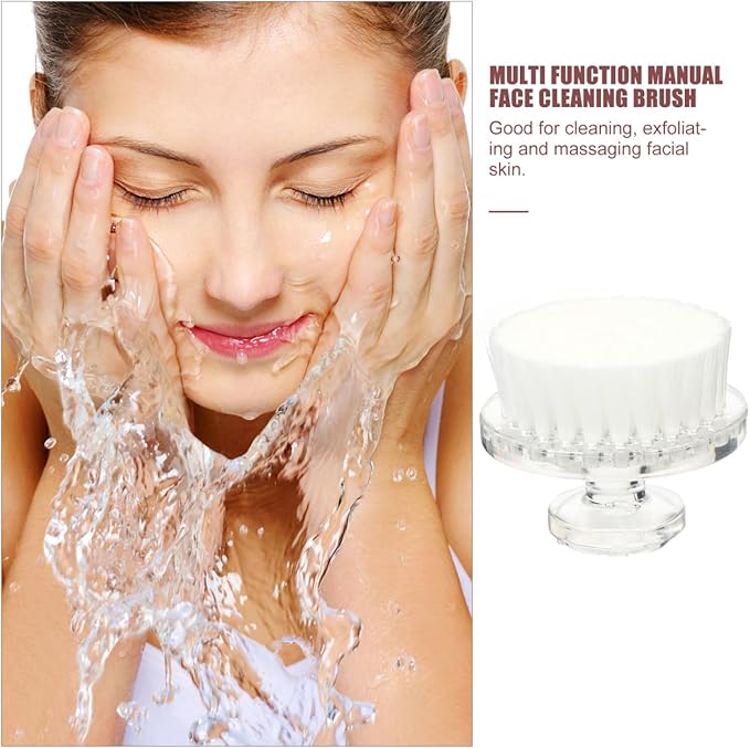 Exceart Manual Facial Cleansing Brush Pore Cleaning Brush Soft Face Exfoliator Scrubber for Deep Skin Clean White 1 97 Inch
