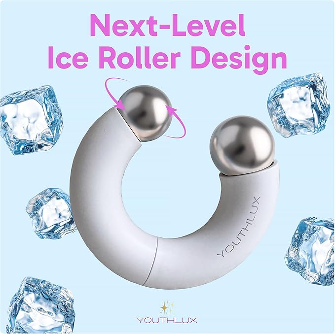 YOUTHLUX MagniGlow Roller | Magnetic Ice Globes for face with Dual Rollers | Cooling Beauty Ice Face Roller, Eyes & Neck | Portable Skincare Facial Massager for Puffiness Relief & Daily Self-Care