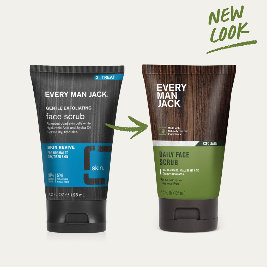 Every Man Jack Gentle Exfoliating Face Scrub for Men, Unscented, (2pk)