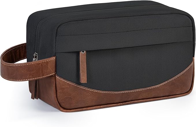 Ezday Travel Toiletry Bag for Men, Hanging Toiletry Organizer, Water Resistant Shaving Kit with Large Capacity for Travel Accessories (Black, Large)