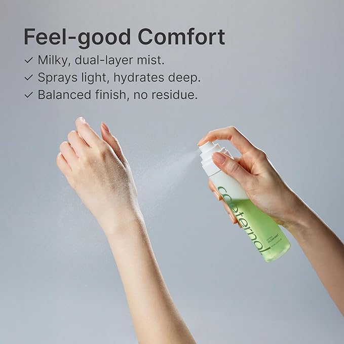 Coeternal Instant Glow Mist, Hydrating Lightweight Korean Face Mist with Algae 11, Niacinamide and Turmeric root, Moisturizing Spray for Dewy, Glass Skin, For Dry or Sensitive Skin, 120ml / 4.0 fl.oz.