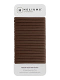 Heliums Thin Seamless Hair Ties - Dark Brown - 6mm Nylon No Damage Ponytail Holders, 1.75 Inch, Medium Hold for Thin to Normal Hair - 18 Pack