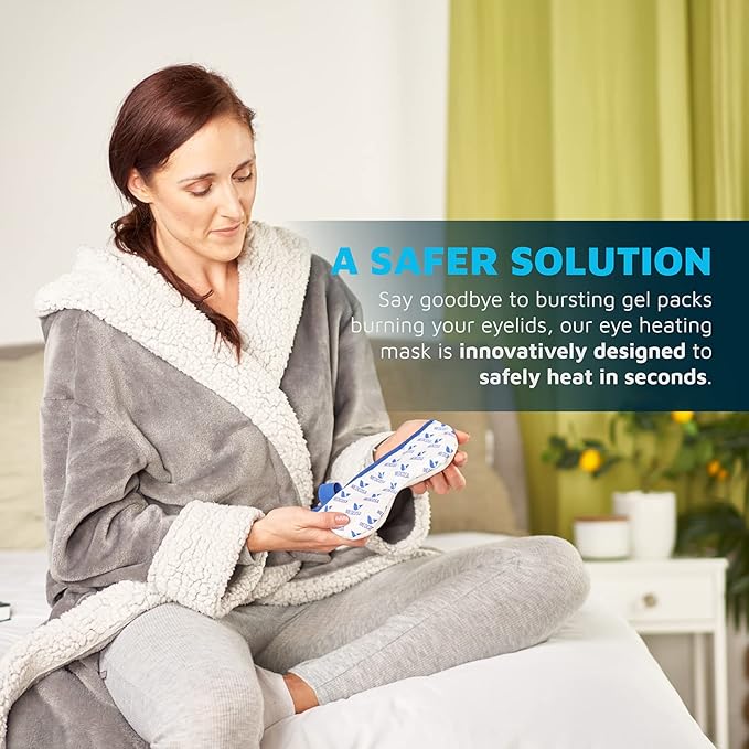 Medcosa Eye Mask for Dry Eyes | Warm Eye Compress | Natural Heat Eye Mask for Styes, Blepharitis, Tired Eyes & More