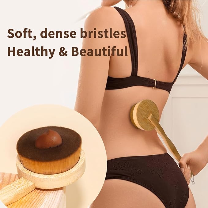 Ludanbest Self-Tan Back Applicator, Back Brush For Applying Self-Tan, Long Handle For Controlled Sunless Tanning, Eco Friendly Back Tanning Applicator, Vegan, & Cruelty Free, 1 Count