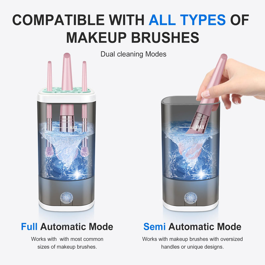 Vitascape Electric Makeup Brush Cleaner Machine With Makeup Brush Holder Portable, Automatic Cleaner for Makeup Brushes and Sponges (Black)