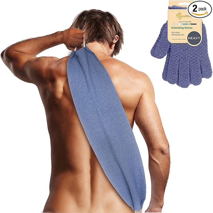 Evridwear Exfoliating Back Scrubber for Shower, Back Washer for Men Women