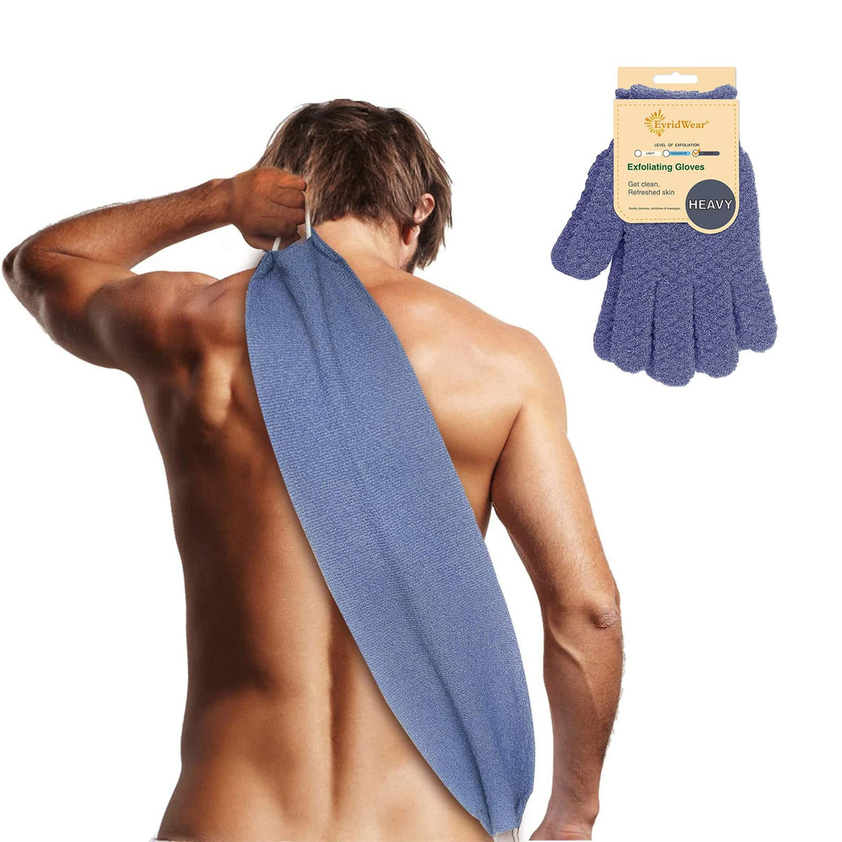Evridwear Exfoliating Back Scrubber for Shower, Back Washer for Men Women