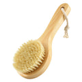 Short Handle Body Brush, Natural Bristles Wooden Bath Brush Shoulder Back Exfoliating Dry Brushing Skin Care