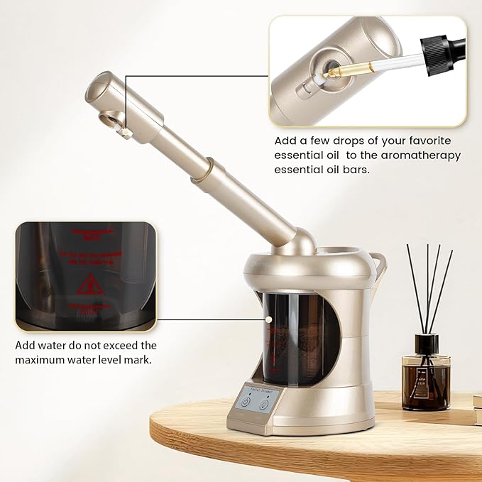 Chetunju Professional Facial Steamer,Portable Type, high Water Mist Density, Face Steamer for Facial Deep Cleaning, Steamer for Facial for Personal Care or Spa, Moisturizing and Hydrating.