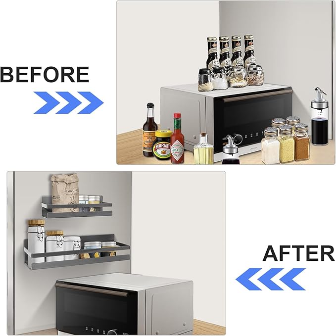 Uten Magnetic Spice Rack for Refrigerator 2 Pack, Kitchen Spice Organizer