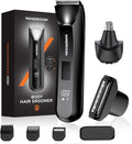 MAXGROOM Manscape 3-In1 Body & Pubic Hair Trimmer for Men, IPX7 Waterproof Ball & Groin Shaver with LED Light, Electric Razor with Travel Pouch & USB Rechargeable, Gifts for Men (Black)