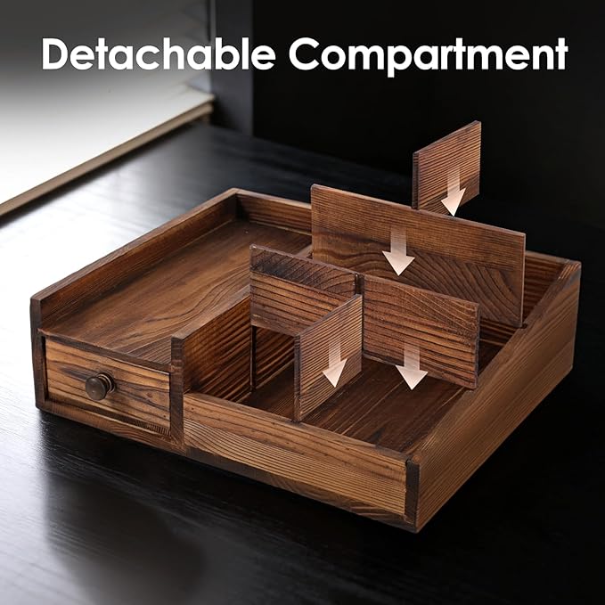 Organizer for Men,Bathroom Countertop Organizers,Perfume Organizer,Cologne Organizers,Bathroom Storage,Perfume Stand,Dresser Organizer,Desk Organizer,Gifts for Men,Adjustable Partition(Bourbon Brown)