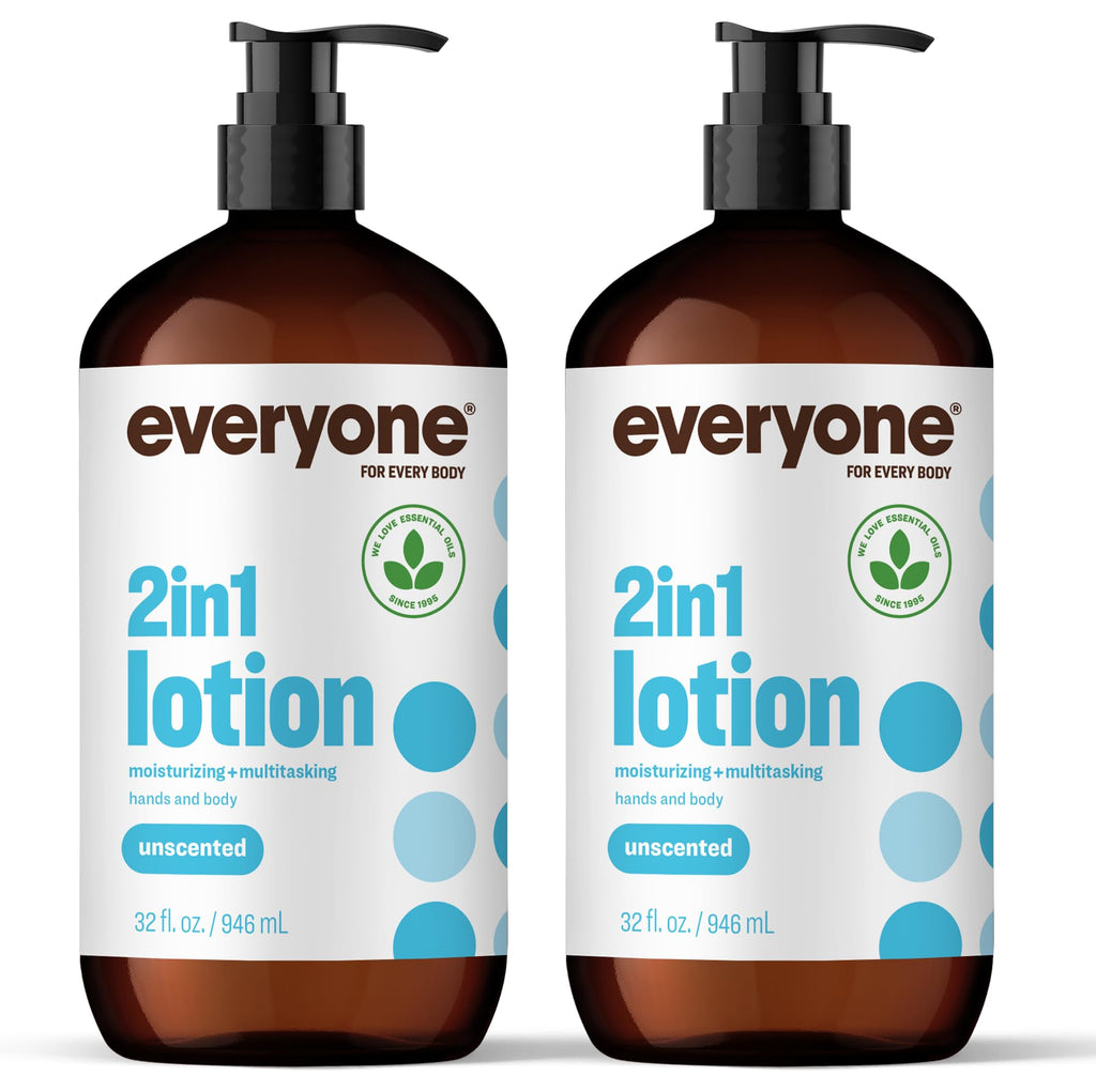 Everyone 2-in-1 Hand & Body Lotion, Unscented, 32 oz 2-Pack