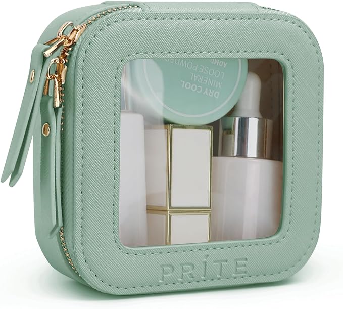 Prite Clear Makeup Bag Small Travel Cosmetic Case Toiletry Bag for Women