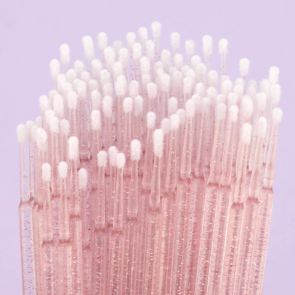 G2PLUS 500PCS Disposable Micro Applicators Brush for Makeup and Personal Care, Cosmetic Micro Applicators, Microswabs for Eyelash Extensions, Nails, Eyeliner (Head Diameter: 2.5mm/0.098'')