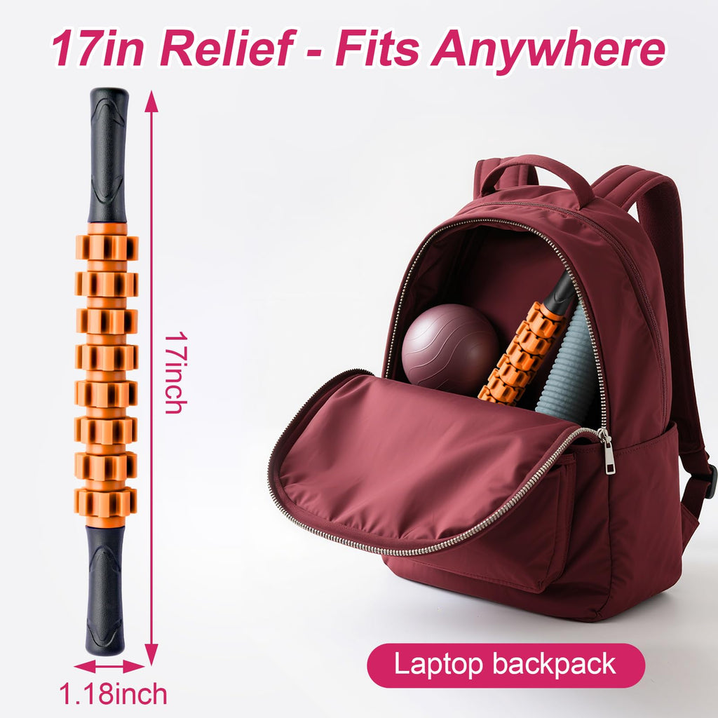 ZanLLW Muscle Roller Stick, Muscle Roller, Liposuction Massage Roller for Lymphatic Drainage, Massager Stick for Relief Muscle Soreness, Trigger Points, Help Exercise Runner Legs, Back Recovery