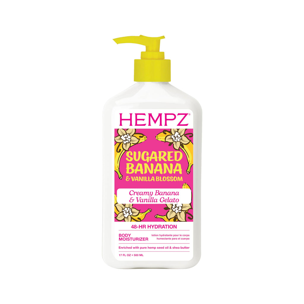 Hempz Sugared Banana & Vanilla Blossom Body & Hand Lotion, Ultra Hydrating Moisturizer for Men and Women, 17 oz