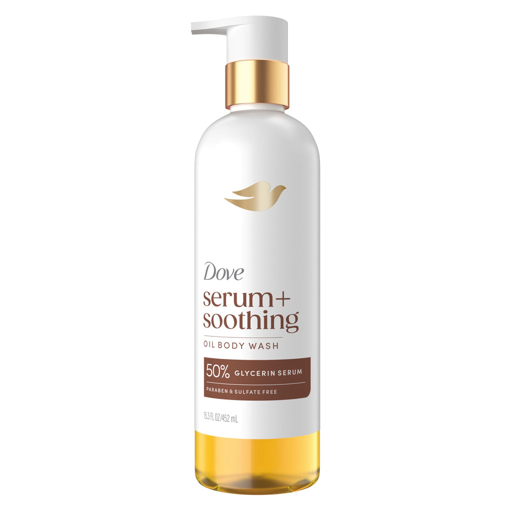 Dove Serum+ Soothing Oil Body Wash, Almond & Oil Sandalwood, 15.3 fl oz