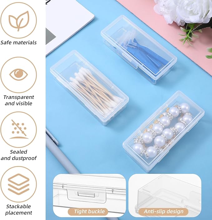Matwsec 3PCS Floss Pick Holder Cotton Swab Holder Cotton Pad Holders Dental Floss Holders with Lid for Travel Cottons Buds Flosss Small Items
