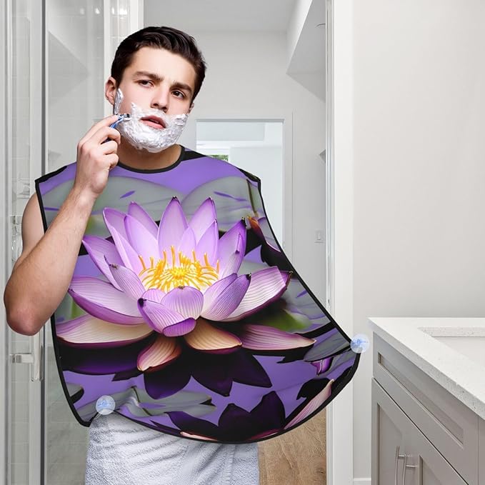 Rabbit Background Print Beard Bib Shaving Apron, Beard Hair Trimming Cape Gift For Dad